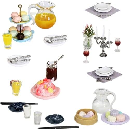 Kitchen Food Dessert Dollhouse Kitchen Accessories 1/12 Scales Tableware