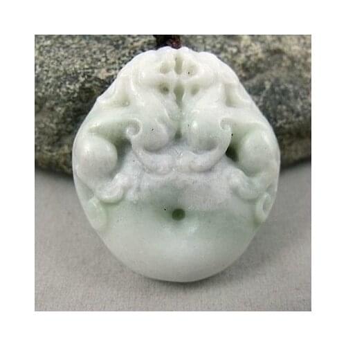 Lantian chalcedony Peace buckle Amulet Pendant 306