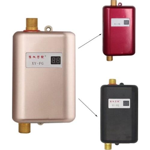 Instant Electric Water Heater Wall Mounted Tankless Instantaneous Water Heating Temperature Display Heating Shower Universal