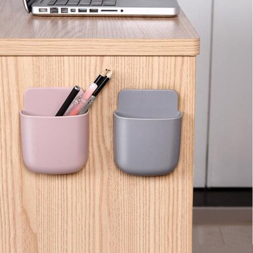 Suction Wall ABS Storage Box Hanging Home Bedroom Remote Control Shelf Bathroom Brush Soap Cosmetic Sponge Rack Pen Holder