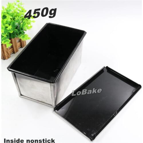 Latest 450g inside nonstick aluminium rectangle cube shape metal toast box with lid mould bread loaf mold for DIY bakeware