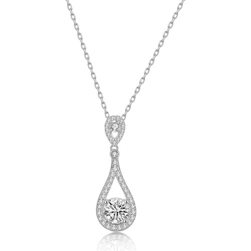 New Arrival 925 Sterling Silver Pendant Necklace Jewelry Water Drops Necklace For Women Gift