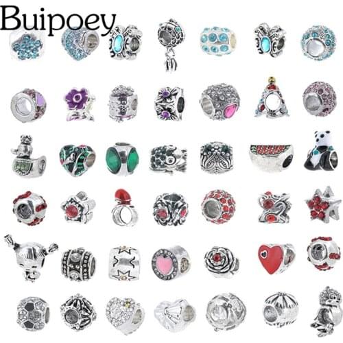Wholesale Rhinestone Beads Crystal Charm Fit Bracelet & Necklace Snake Bone Bracelets Silver Color Accessory Beaded BD0461-0500