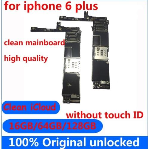 Original Unlocked Motherboard for iphone 6 plus 6p Clean icloud With/without Touch ID 16GB 64GB 128GB for iphone 6plus Mainboard