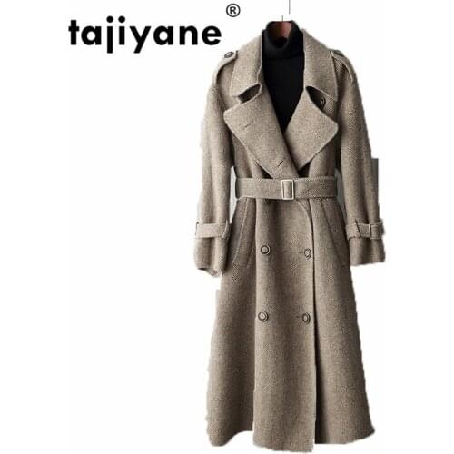 Autumn Coat Wool Winter Jacket Women Clothes 2021 Herringbone Pattern Double Side Woolen Coat Plus Size Casaco Feminino ZT724