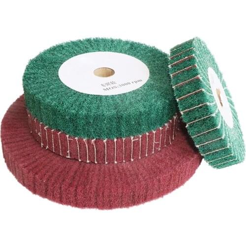 1Pc Non-woven Scouring Pad 4"/5"/6"/8"/10"/12" Grinding Wheel Flap Mop Polishing Wheel Nylon Fiber Disc 20mm Bore 1" thickness