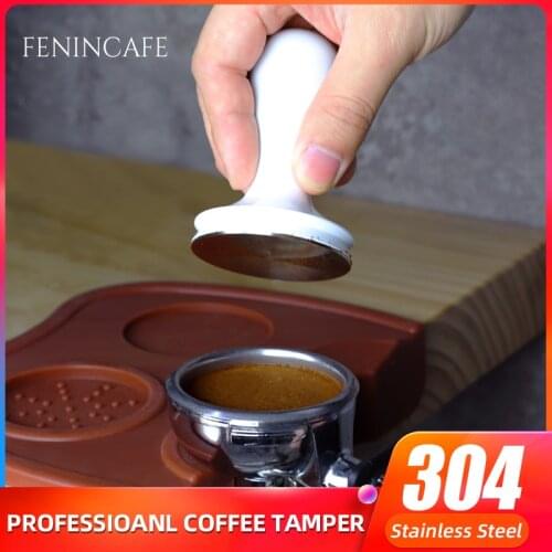 304 stainless steel coffee grinder Tamper 58MM Handmade Coffee Pressed Powder Hammer Espresso Maker Cafe Barista Tools