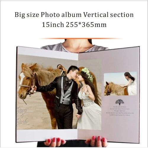 Print 15 inch Big size 255*365mm Vertical hardcover Photo album250gsm inner paper family party album book travel photo books 24P