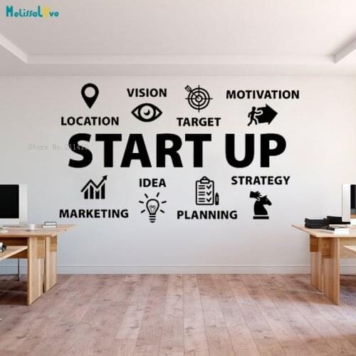 Startup Wall Sticker Company Culture Software And Hardware Requirements Business Worker Inspire Office Vinyl Murals YT2763