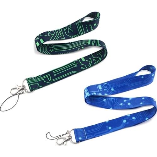 CA1188 Computer Motherboard Lanyards Cool Neck Strap Phone Keys ID Card Holder Lanyard for Keys DIY Hanging Rope Lanyards