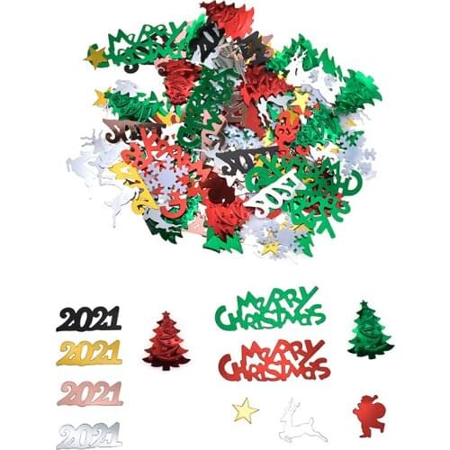 Christmas Tree And Santa Claus Snowflake Deer Shaped Merry Christmas Table Confetti Sprinkles For Home Wedding Party Decoration