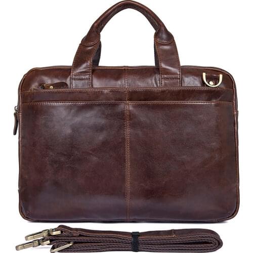 Messenger Cuero Zipper Men Briefcase Bags Genuine Leather Oil Bag Men Leather Shoulder Laptop Men Maletines Hombre Wax Leather