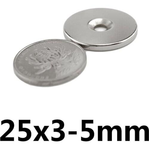 5/10/20PCS 25x3-5 mm Super Powerful Magnetic Magnets 25*3 mm Hole 5mm Permanent Neodymium Magnet 25x3-5mm Small Round 25*3-5
