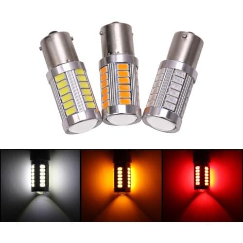 2x S25 PY21W P21W 1156 Ba15s 1157 Bay15d LED for car bulbs 12V Turn Signal lamp Brake Reverse Parking Light 33SMD Yellow White