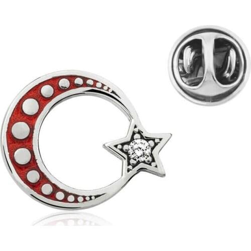 Tevuli 925 Sterling Silver Moon Star Badge