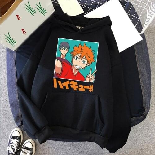 Harajuku Hoodie Sweatshirt Haikyuu Print Cosplay Costume Figure Bokuto Kenma Hinata Clothes College Hoodie Anime Women/Men Top