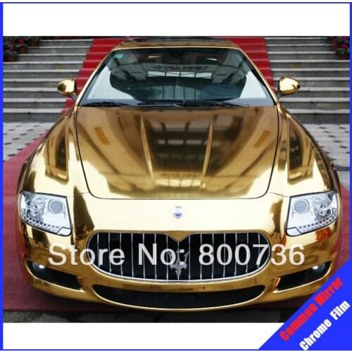 Factory Price (1.52x30M)60''X1181'' air free bubbles 8 colors mirror chrome car wrap vinyl film