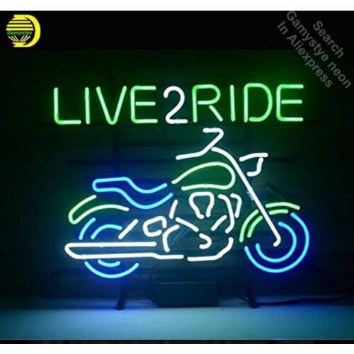 LIVE RIDE Neon Sign Neon Bulb Sign Bear Real Glass Tube Neon Lights Recor Wall Iconic Sign store Display Aesthetic Room Decor