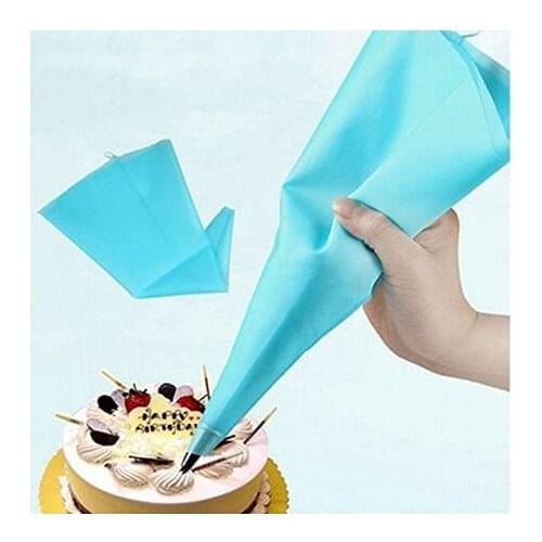 1PC Reusable Silicone Icing Piping Cream Pastry Bag Cake Fondant DIY Decorating Tool Blue 3 Sizes S/M/L Size