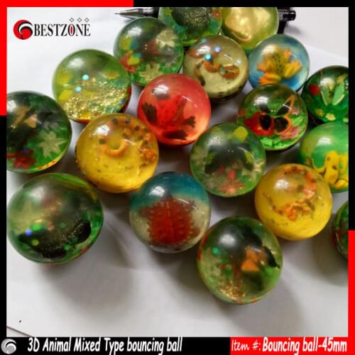 2017 The Most Popular Toys Multi Color elastic ball,cartoon bouncing ball for kids small solid Rubber ball