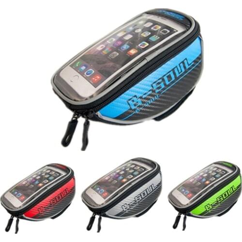 5.5 Inch 4 Color Touch Phone Screen Bicycle Cycling Basket Bags Waterproof Foldable Mountain Bike MTB Front Tube Frame Accessory