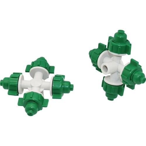 5 PCs sprayer water Fogger Cross Misting garden sprayer nozzle 6 mm Inner diameter interface water mist fog nozzle