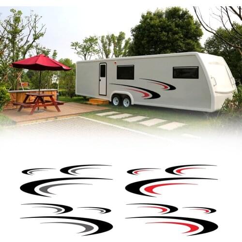 6PCS Mountain adventures new rv stripe adornment body stickers campers vinyl decals waterproof and sun decals car accessories