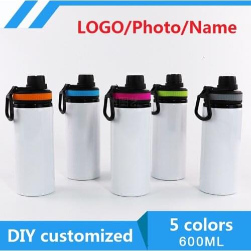 600ML Bottle 4 colors DIY customized colorful print LOGO photo for Travel Sport Easy take Aluminium Portable MAZWEI