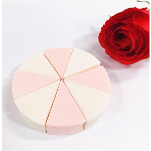 8PCS/Pack Triangle Shaped Candy Color Soft Magic Face Cleaning Pad Puff Cosmetic Puff Clean Sponge Wash Face Makeup Sponge