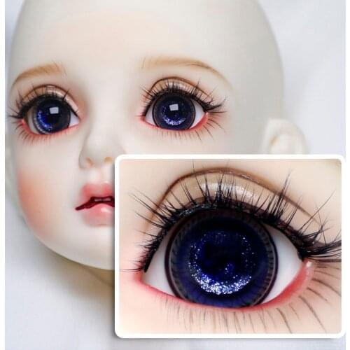 BJD doll accessories are suitable for 14mm 16mm simulation flash pupil dark blue glass eyes doll accessories