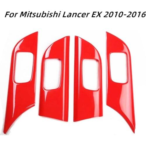 For Mitsubishi Lancer EX 2010-2016 Accessories Car Side Door Interior Handle Bowl Protector Cover Trim Moldings ABS Stickers