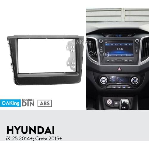 Car Fascia Radio Panel for HYUNDAI iX-25 2014+; Creta 2015+ Dash Fitting Kit Install Facia Plate Adapter Cover Bezel Console
