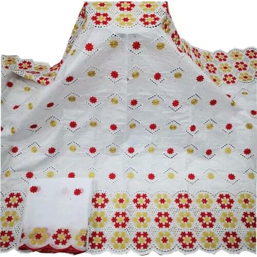 Bazin brode african lace fabric wedding african bazin riche fabric 5+2yards embroidery cotton swiss lace fabric for dress YC-135