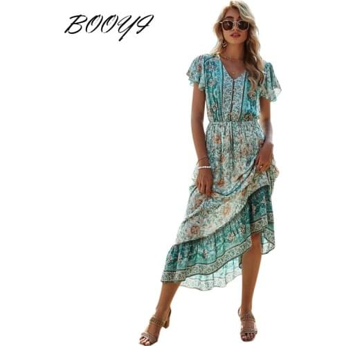 BOOYI Summer Dresses With Print