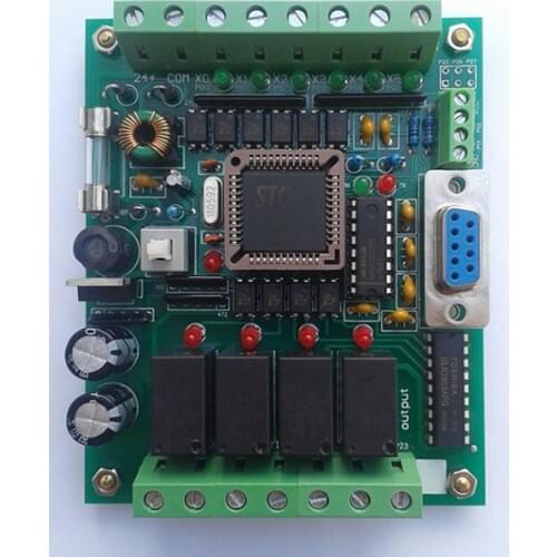 Fast Free Ship PLC Chinese brand PLC industrial control board 51 MCU control panel FX1N 2N 10MR PLC Learning Board Module