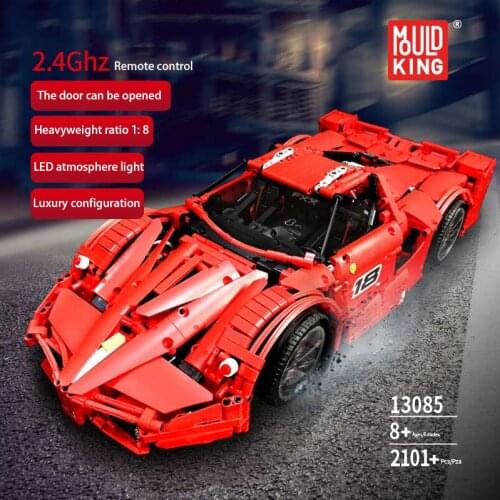 Kids Educational DIY Toys MOC High-Tech Car Model FXX Supercharged V12 Racing Remote Control Car Building Blocks Brick Gifts