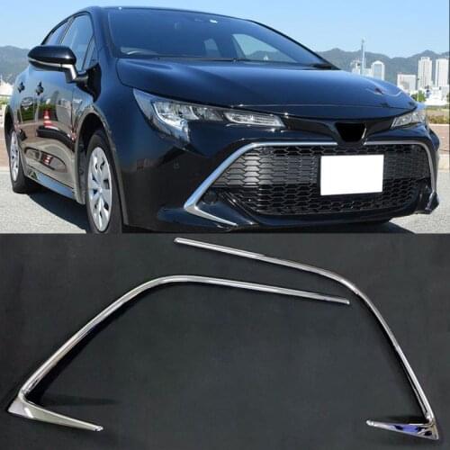 For Toyota Corolla Sport Hatchback 2019 ABS Chrome Car Front Center Grille Gird Stripe Trim Auto Exterior Accessories