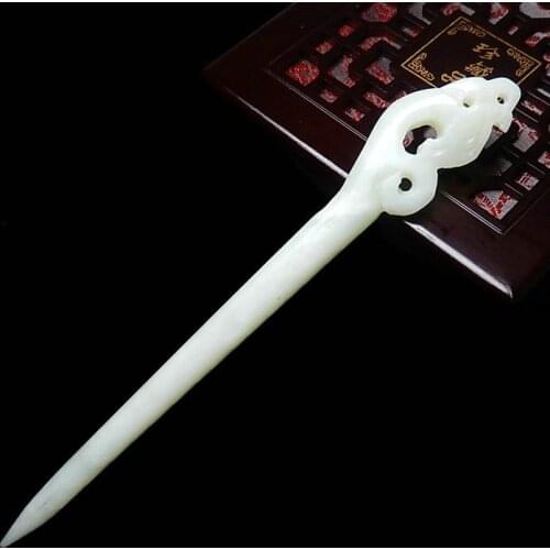 Natural classic jade hair stick women send friends to bring their own
