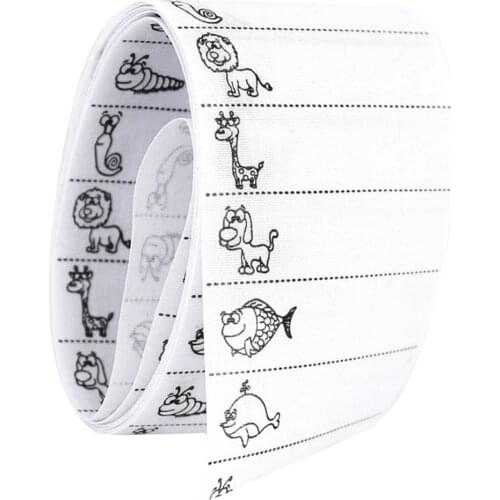 Fityle 100Pcs Cartoon Fabric Clothing Name Label Tags Sewing Patches For Kids Children