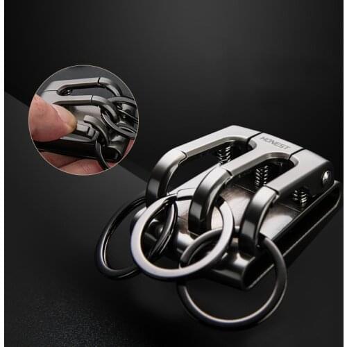 Classic Three rings Belt Keychains Car Keys Keychain Luxury for Key Ring Holder Accessories Gadgets Best Gift for Father Husband