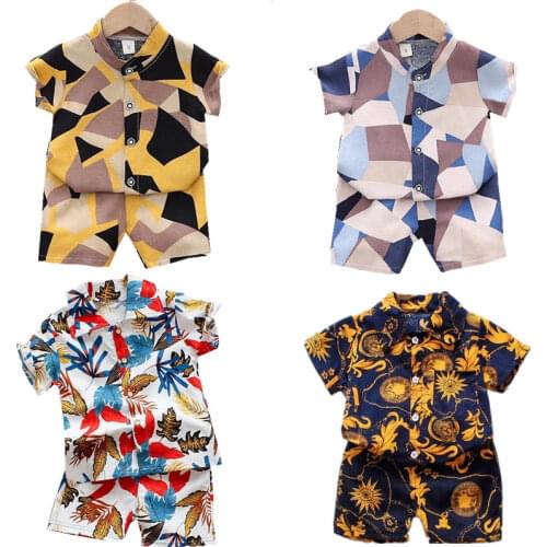 Boys clothing sets summer kids fashion cotton fashion shirts+shorts 2pcs wedding suits for baby boys children holiday clothes