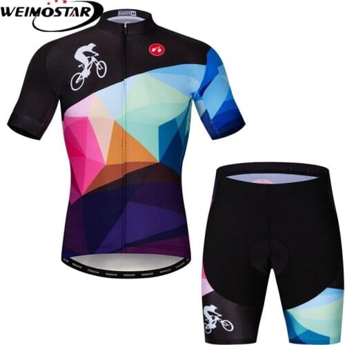 Weimostar New Cycling Clothing Set Men Summer Short Sleeve Mountain Bike Jersey Youth Quick Dry MTB Bicycle Clothing Kit