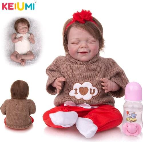 KEIUMI 20 Inch Cute Closed Eyes Reborn Doll Soft Touch Well Packaged Alive Reborn Baby Doll For Childrens Toys