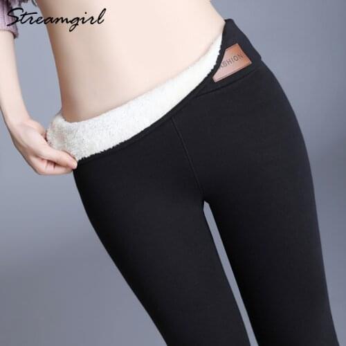 Streamgirl 8%Spandex Winter High Waist Leggings Plus Size Women Fleece Pants 6XL Warm Winter Leggings For Women Velvet Trousers