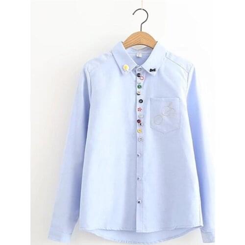 MLUOLANC Light Blue Blouses
