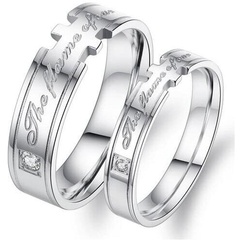 Fashion 316L Stainless Steel The Flavor Of Our Love Couple Rings Engagement Ring Simple & Creative Rings GJ218