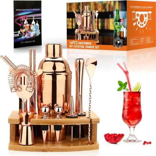Cocktail Shaker Making Set, Stainless Steel Bar Tools For Bartender Drink Party, Mixer Wine Martini Boston kit 750ML