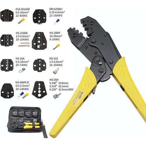 Crimping Pliers Set HS-03BC 8 Jaw For Tube/Insulation/Crimping Cap/Terminals Electrical Clamp Hand Tools Crimping Tools Pliers