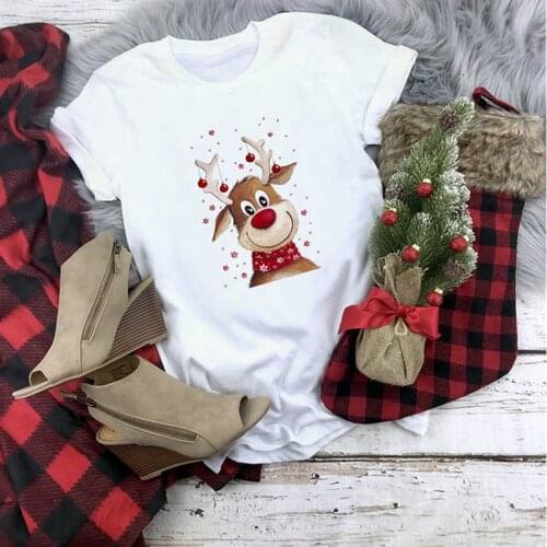 New cute reindeer t shirt women Let Bake Stuff Drink Hot Cocoa and Watch Christmas Movie T-Shirt Women Tshirt Tops clothing