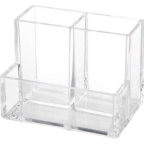 NEW-Pen Stand Business Card Holder Acrylic Case for Desk Accessory Storage Business Card Holder Office Desktop Storage